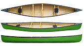 green tandem canoe isolated