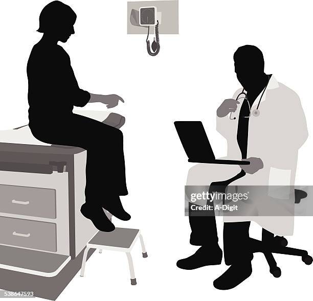 doctor'snotes - doctor in silhouette stock illustrations