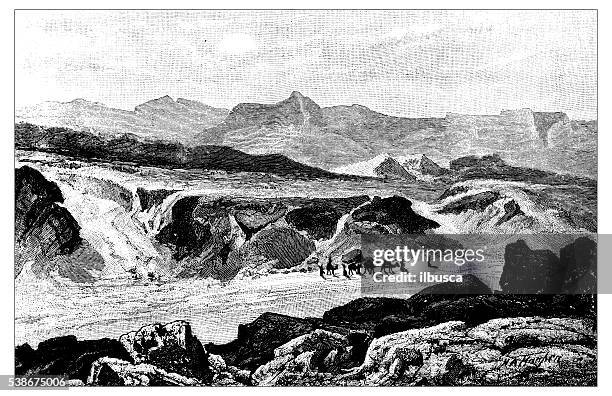 antique illustration of desert of shur - arid climate stock illustrations stock illustrations