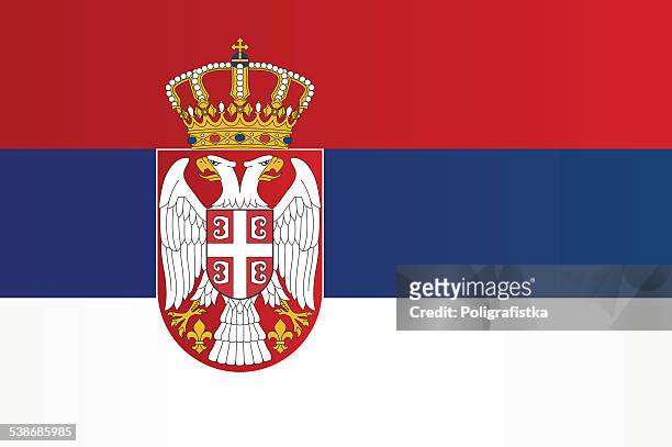 flag of serbia - serbian flag stock illustrations