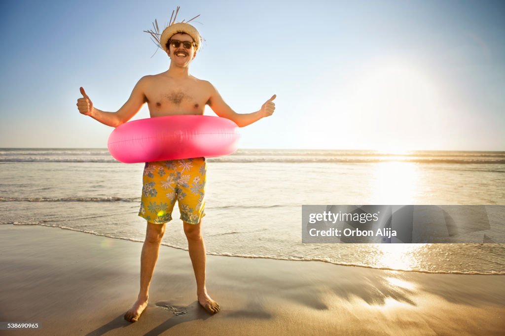 Turista en la playa