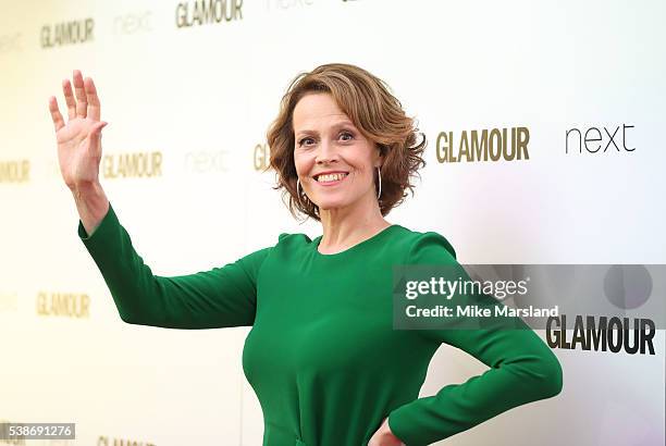 Sigourney Weaver arrives for the Glamour Women Of The Year Awards on June 7, 2016 in London, United Kingdom.