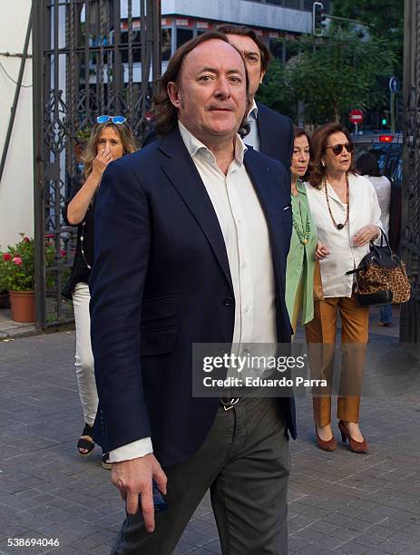 Designer Tomas Alia attends the Marquesa de San Eduardo funeral at La Concepcion de nuestra Senora church on June 7, 2016 in Madrid, Spain.