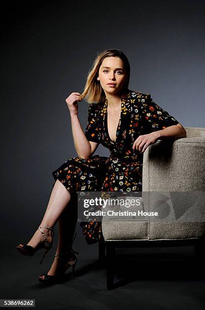 Actress Emilia Clarke is photographed for Los Angeles Times on April 11, 2016 in Los Angeles, California.