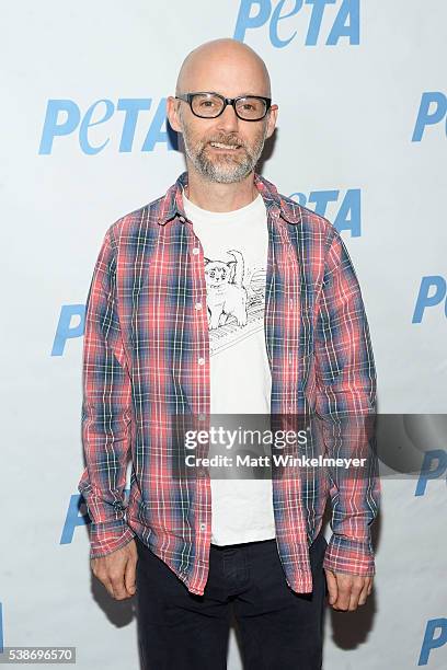 Recording artist Moby attends the LA launch party for Prince's PETA Song at PETA on June 7, 2016 in Los Angeles, California.