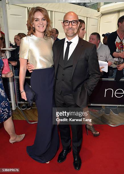 Felicity Blunt and Stanley Tucci arrive for the Glamour Women Of The Year Awards in Berkeley Square Gardens on June 7, 2016 in London, United Kingdom.