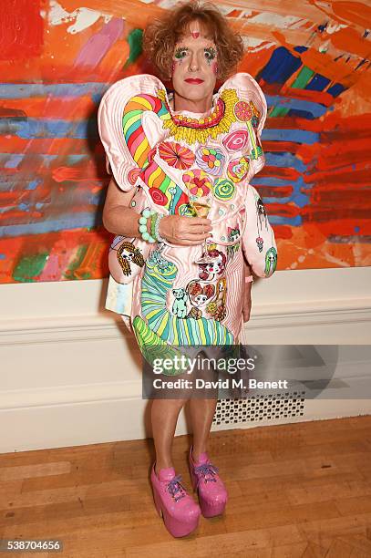 Grayson Perry attends a VIP preview of the Royal Academy of Arts Summer Exhibition 2016 on June 7, 2016 in London, England.