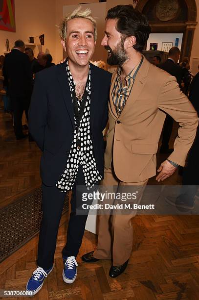 Nick Grimshaw and Jack Guinness attend a VIP preview of the Royal Academy of Arts Summer Exhibition 2016 on June 7, 2016 in London, England.