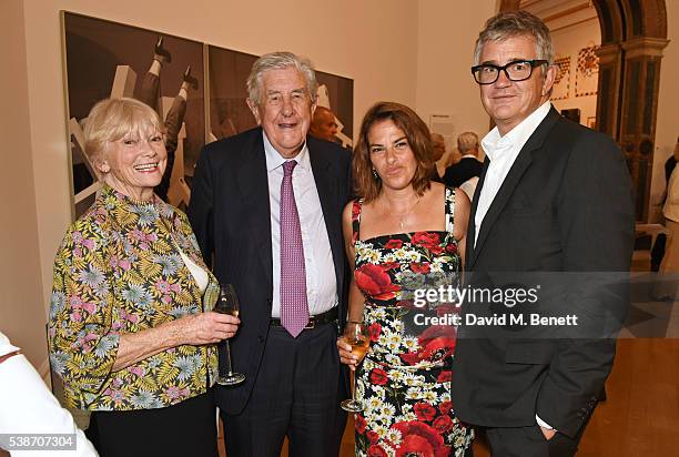 Baron Jopling, Tracey Emin and Jay Jopling attend a VIP preview of the Royal Academy of Arts Summer Exhibition 2016 on June 7, 2016 in London,...