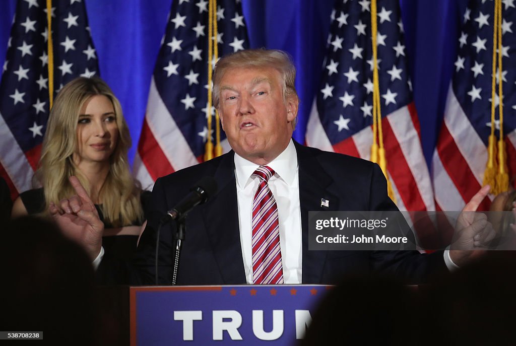 Republican Presidential Candidate Donald Trump Makes Primary Night Remarks