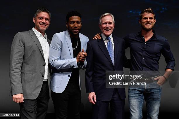 Jocko Sims, Executive Producer Steven Kane, Secretary of the Navy Ray Mabus and Travis Van Winkle introduce the TNT The Last Ship Season 3 Screening...