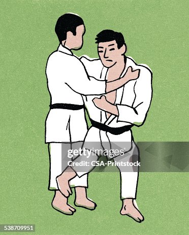 Two Men Practicing Karate Two Men Practicing Karate
