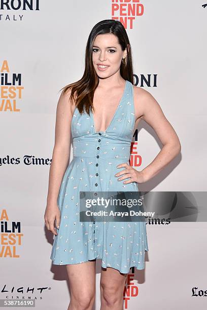 Actress Alex Frnka attends the premiere of "Villisca" during the 2016 Los Angeles Film Festival at Arclight Cinemas Culver City on June 7, 2016 in...