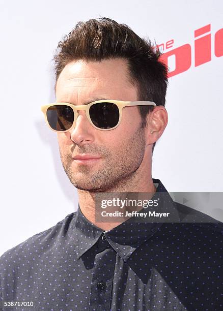 Singer/musician Adam Levine arrives at 'The Voice' Karaoke For Charity event at HYDE Sunset: Kitchen + Cocktails on April 21, 2016 in West Hollywood,...