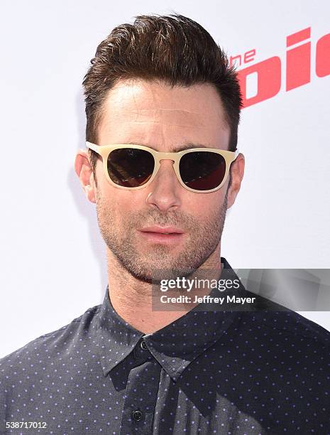 Singer/musician Adam Levine arrives at 'The Voice' Karaoke For Charity event at HYDE Sunset: Kitchen + Cocktails on April 21, 2016 in West Hollywood,...