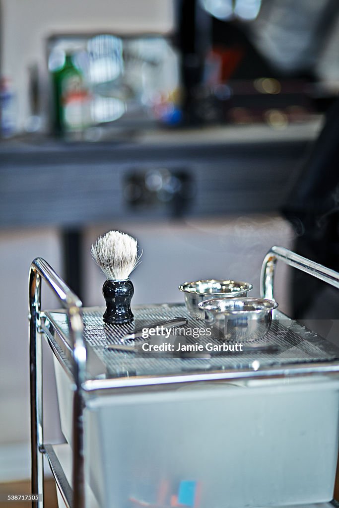 Barber shop shaving kit ready to be used