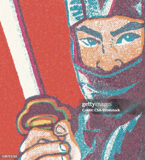 ninja warrior - ninja stock illustrations