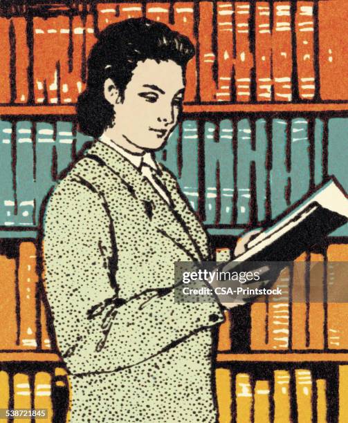 person reading a book - librarian stock illustrations