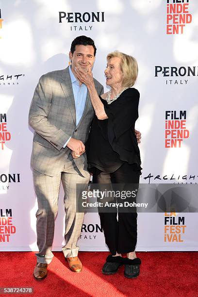 Producer Adam Tenenbaum and actress Cloris Leachman attend the premiere of "So B. It" during the 2016 Los Angeles Film Festival at Arclight Cinemas...