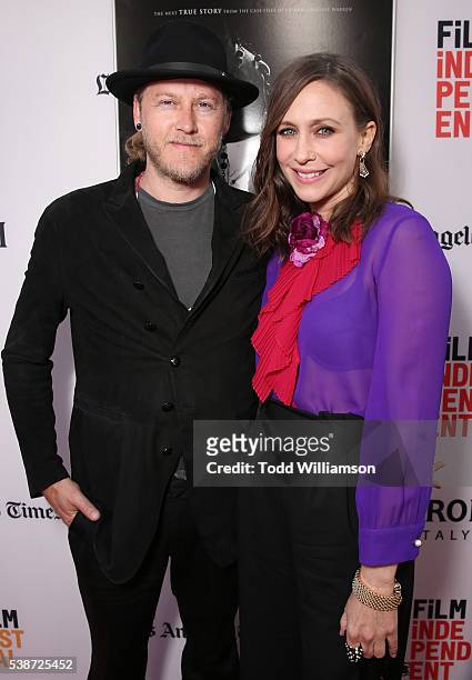 Renn Hawkey and Vera Farmiga attend the Los Angeles Film Festival "The Conjuring 2" Premiere at TCL Chinese Theatre IMAX on June 7, 2016 in...