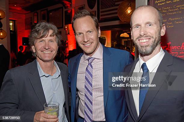 Cinematographer Don Burgess, actor Patrick Wilson and writer David Leslie Johnson attend the after party for the premiere of "The Conjuring 2" during...