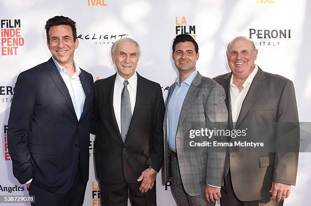 Producer Orien Richman, actor Peter Mark Richman, producer Adam Tenenbaum, and Jerry Tenenbaum attend the premiere of 'So B. It' at the Los Angeles...