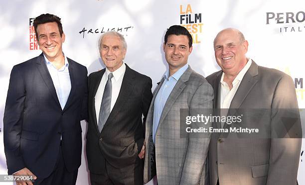 Producer Orien Richman, actor Peter Mark Richman, producer Adam Tenenbaum, and Jerry Tenenbaum attend the premiere of 'So B. It' at the Los Angeles...