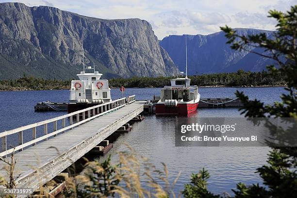 boat launch in fjord - fjord stock pictures, royalty-free photos & images