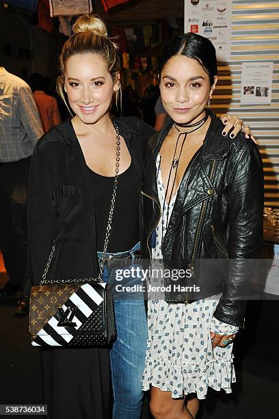 Ashley Tisdale and Vanessa Hudgens attend Cloud Forest Institute hosts an evening with Ed Viesturs at Writer's Boot Camp on June 7, 2016 in Santa...