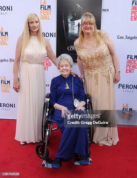Janet Winter, Lorraine Warren and Margaret Nadeen arrive at the 2016 Los Angeles Film Festival - "The Conjuring 2" Premiere at TCL Chinese Theatre...