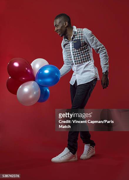 Footballer Blaise Matuidi is photographed for Paris Match on May 17, 2016 in Paris, France.