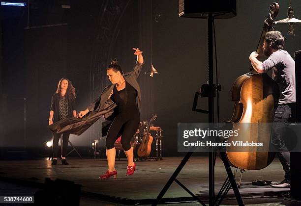 Flamenco artists Rocio Molina and Rosario 'La Tremendita' during their show 'Affections' at the 'Preto e Prata' lounge of Casino Estoril on June 7,...