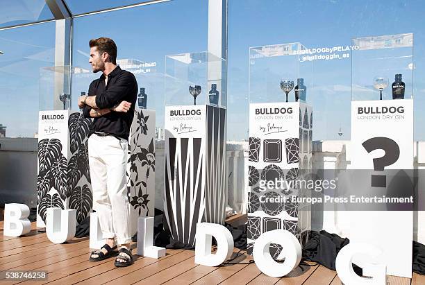 Pelayo Diaz presents Bulldog glasses designed by him at ME Hotel Terrace on June 7, 2016 in Madrid, Spain.