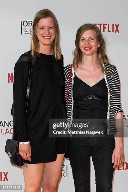 Stephanie Stremler and Ina Maria Jaich during the 'Orange is the New Black' Europe Premiere at Kino in der Kulturbrauerei on June 7, 2016 in Berlin,...