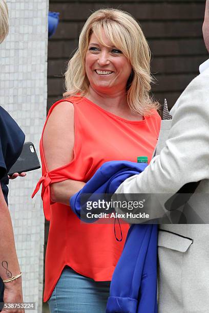 Denise Fergus seen leaving the ITV Studios on June 8, 2016 in London, England.