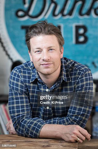 Chef Jamie Oliver is photographed for the South Morning China Post on June 30, 2014 in London, England.