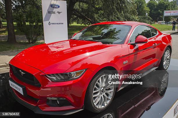 Ford Mustang is on display at the opening day of "Salone dell'Auto" on June 8, 2016 in Turin, Italy.