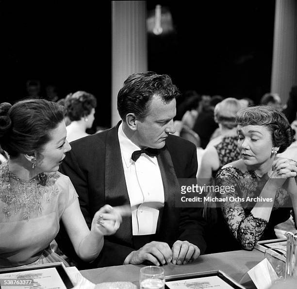Actress Jane Wyman with Loretta Young and actor James Arness attend the Emmy Awards in Los Angeles,CA.