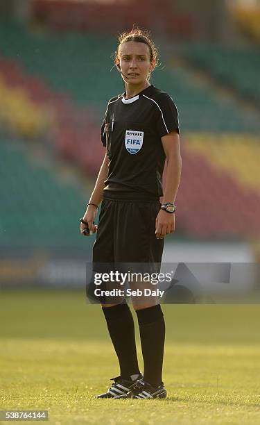 Dublin , Ireland - 7 June 2016; Referee Ivana Projkovska during the Women's 2017 European Championship Qualifier between Republic of Ireland and...