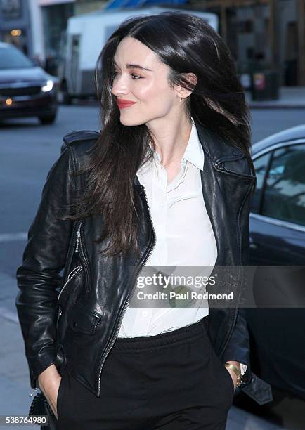 Actress Crystal Reed arrives at the opening night of Australian Theatre Company's "Ruben Guthrie" at The Matrix Theatre on June 7, 2016 in Los...