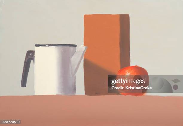 stockillustraties, clipart, cartoons en iconen met still life on canvas - stilleven