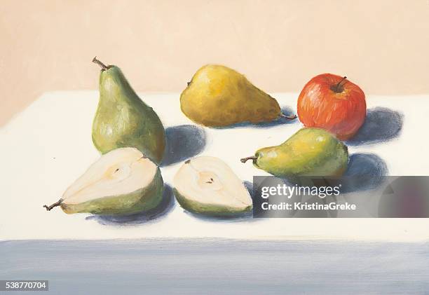 still life painting on canvas - oil painting stock illustrations