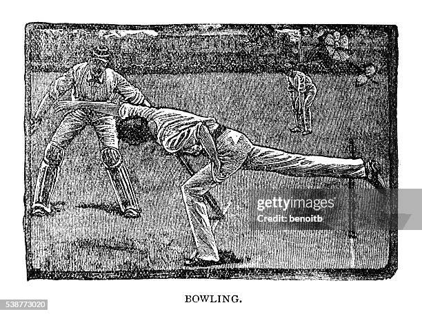 cricket-bowling - cricket player white background stock-grafiken, -clipart, -cartoons und -symbole
