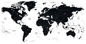 World Map black isolated on white