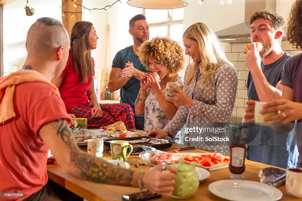 Frühstück mit Freunden