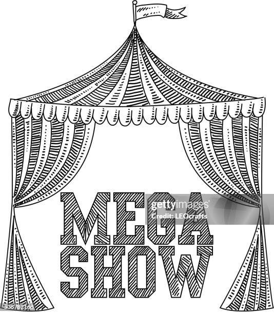 circus tent drawing - circus tent stock illustrations