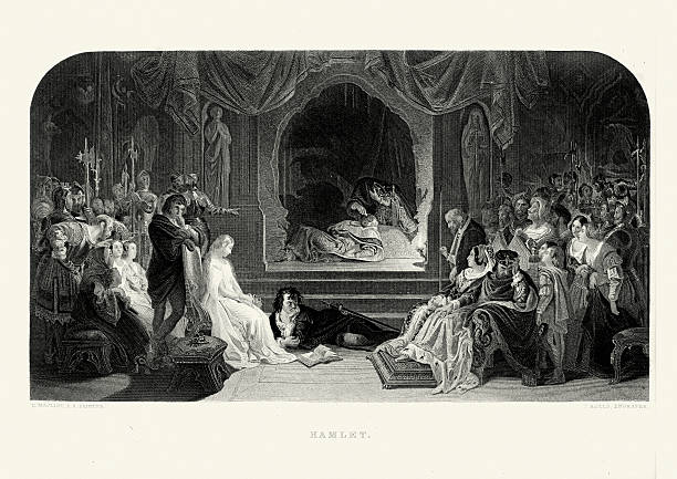 works of william shakespeare - hamlet - shakespeare stock illustrations