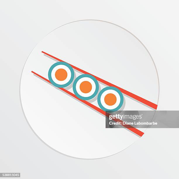 sushi restaurant icon california rolls and chopsticks - futomaki stock illustrations