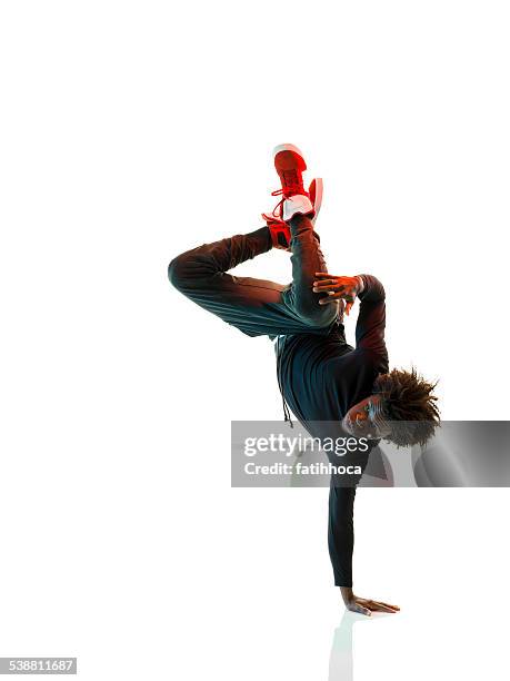 african breakdancer - isolated dancer stockfoto's en -beelden