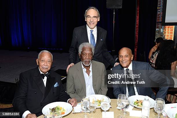 Politician, former New York City Mayor David Dinkins, Actor Morgan Freeman, President and Co-Founder, Children's Health Fund, Dr. Irwin Redlener and...